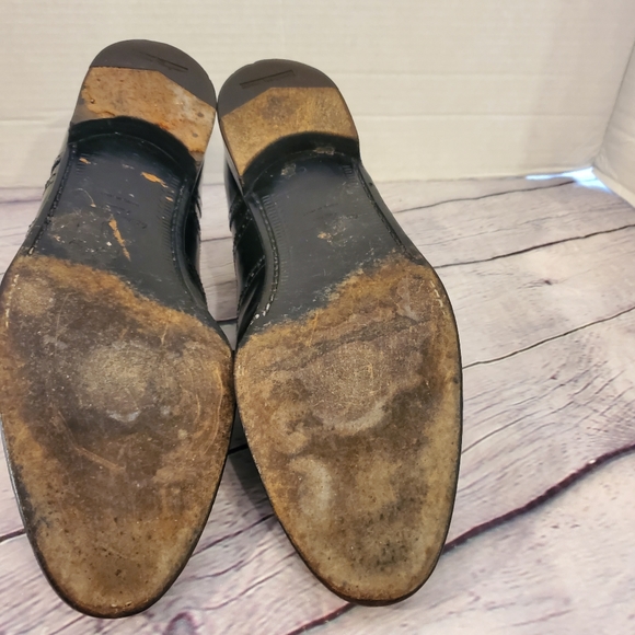 FERRAGAMO SALVATORE MEN'S MADE IN ITALY WINGTIP TIE-UP OXFORD BLACK SIZE 10.5 C - Picture 9 of 12